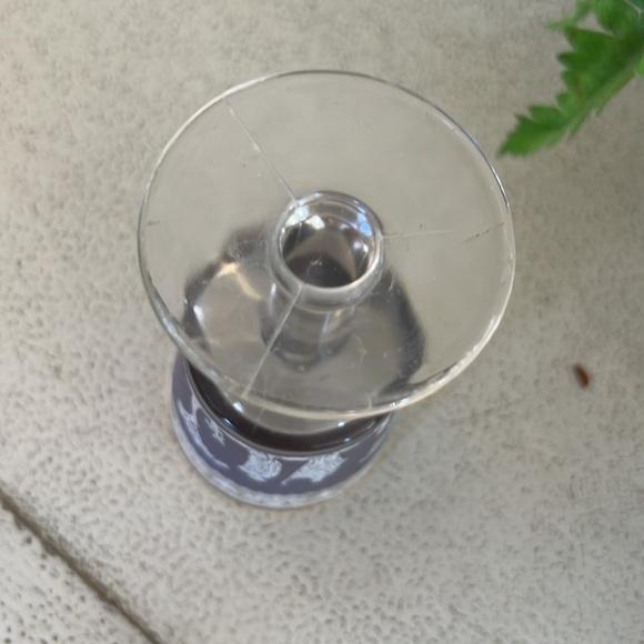 Vintage Jeannette Glass Hellenic Grecian Cordial Glass Lavender Toile - Picture 4 of 5